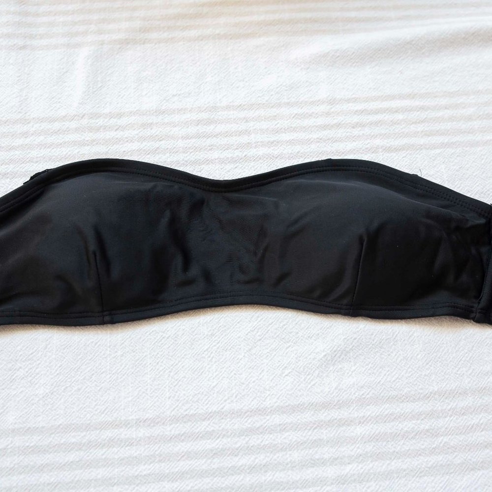 Black Sweetheart Bandeau Bikini Top Size M (7-9)